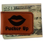 Lips (Pucker Up) Leatherette Magnetic Money Clip - Single Sided