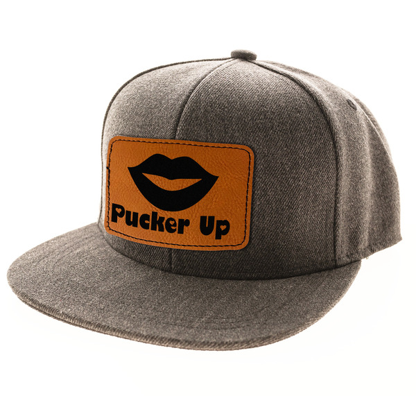 Lips (Pucker Up) Leatherette Patches - LIFESTYLE (HAT) Rectangle