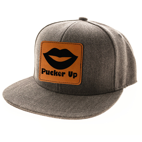 Lips (Pucker Up) Leatherette Patches - LIFESTYLE (HAT) Square