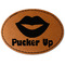Lips (Pucker Up) Faux Leather Iron On Patch - Oval