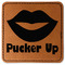 Lips (Pucker Up) Leatherette Patches - Square