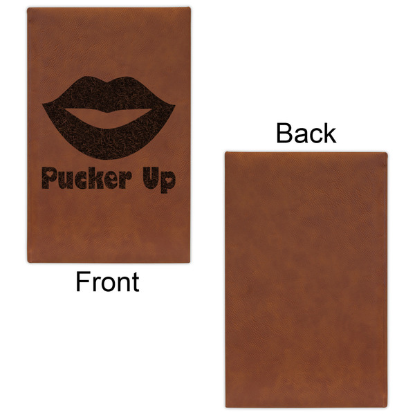 Lips (Pucker Up) Leatherette Sketchbooks - Small - Single Sided - Front & Back View