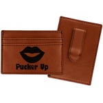 Lips (Pucker Up) Leatherette Wallet with Money Clip