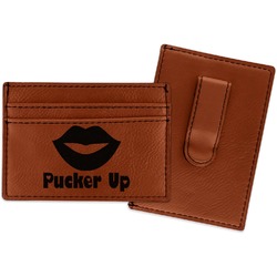 Lips (Pucker Up) Leatherette Wallet with Money Clip