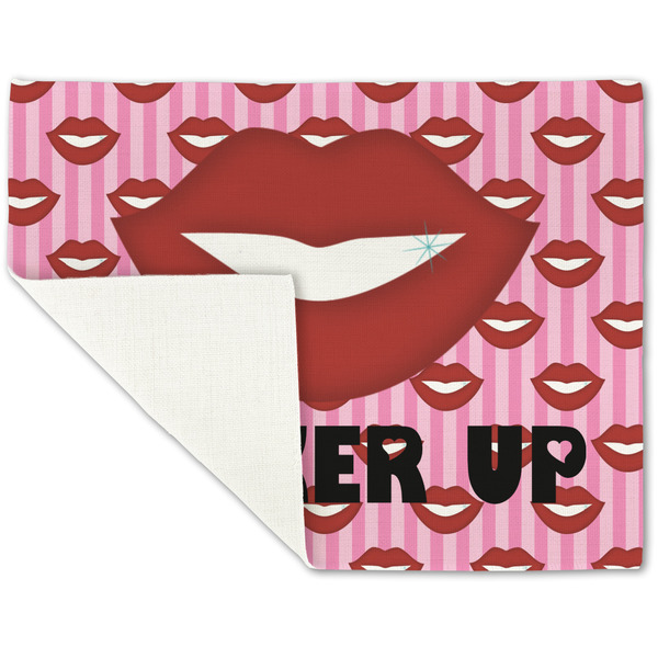 Lips (Pucker Up) Linen Placemat - Folded Corner (single side)