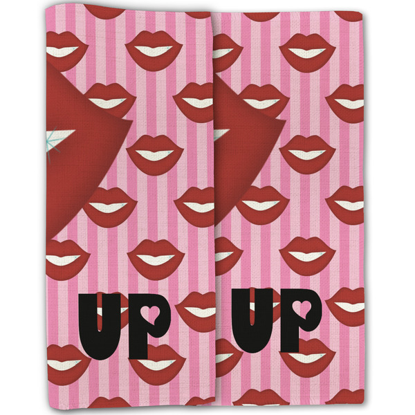 Lips (Pucker Up) Linen Placemat - Folded Half (double sided)