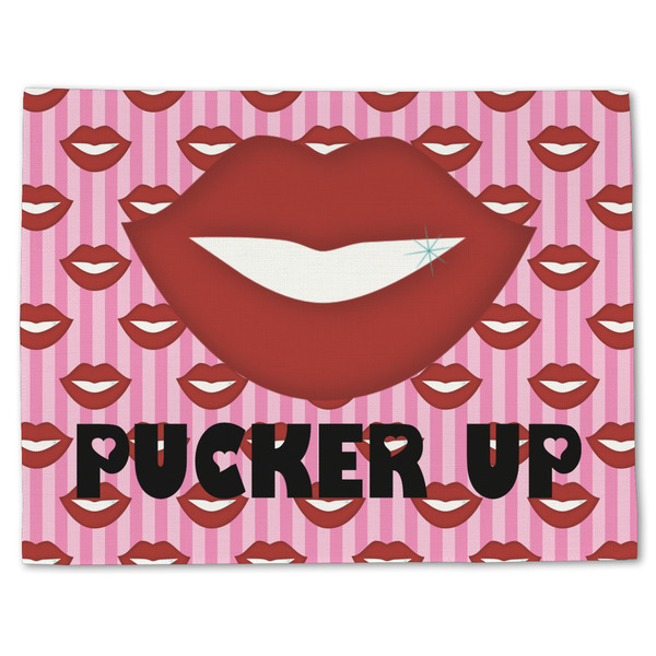 Lips (Pucker Up) Linen Placemat - Front