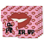 Lips (Pucker Up) Double-Sided Linen Placemat - Set of 4