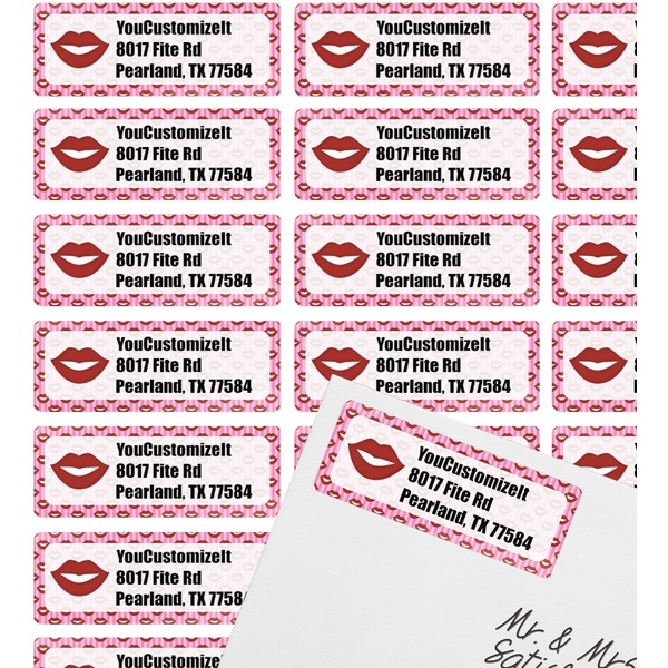 Lips (Pucker Up) Mailing Label on Envelope - Multiple Labels