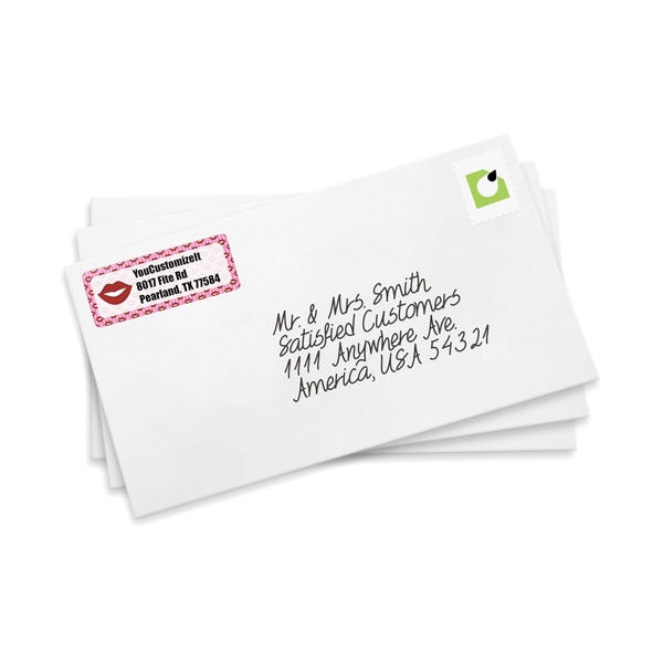Lips (Pucker Up) Mailing Label on Envelopes
