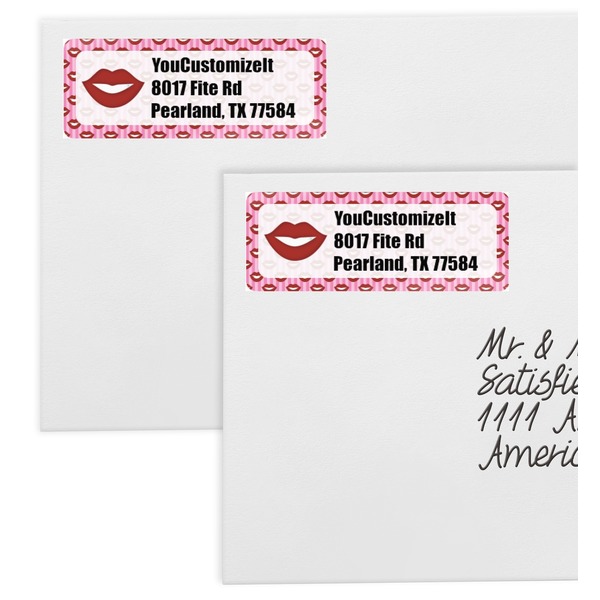 Lips (Pucker Up) Mailing Labels - Double Stack Close Up