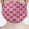 Lips (Pucker Up) Mask - Pleated (new) Front View on Girl