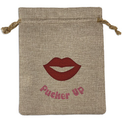 Lips (Pucker Up) Burlap Gift Bag