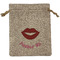 Lips (Pucker Up) Medium Burlap Gift Bag - Front