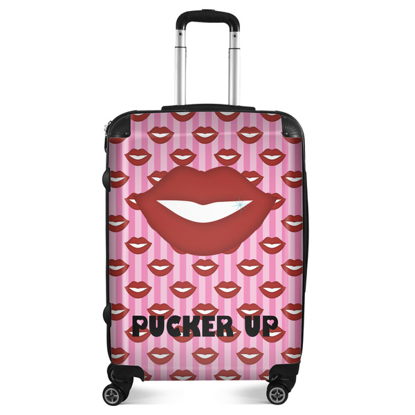 Custom Lips (Pucker Up) Suitcase - 24" Medium - Checked