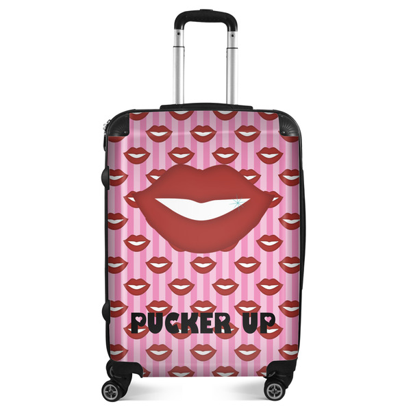 Custom Lips (Pucker Up) Suitcase - 24" Medium - Checked
