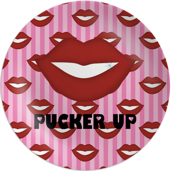 Custom Lips (Pucker Up) Melamine Salad Plate - 8"