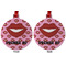 Lips (Pucker Up) Metal Ball Ornament - Front and Back
