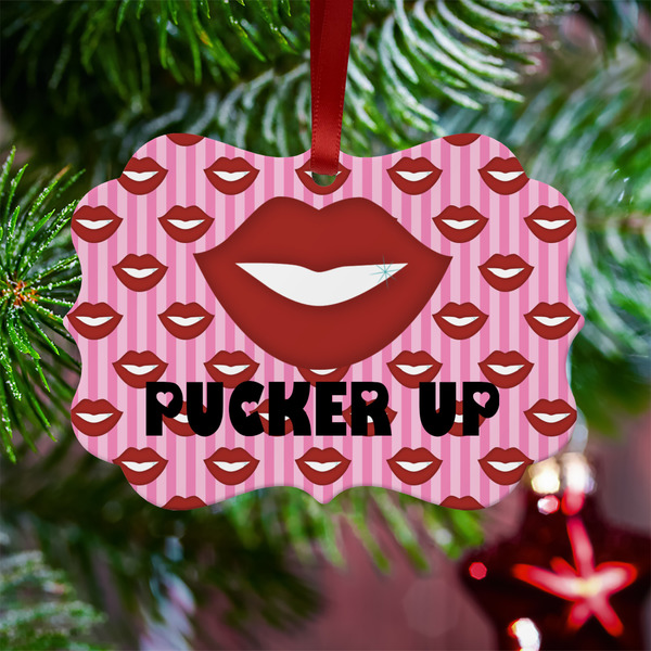 Lips (Pucker Up) Metal Benilux Ornament - Lifestyle