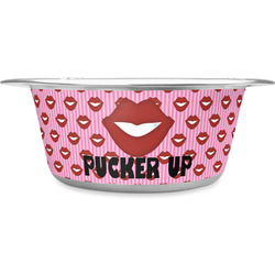 Lips (Pucker Up) Stainless Steel Dog Bowl