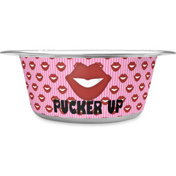 Lips (Pucker Up) Stainless Steel Dog Bowl