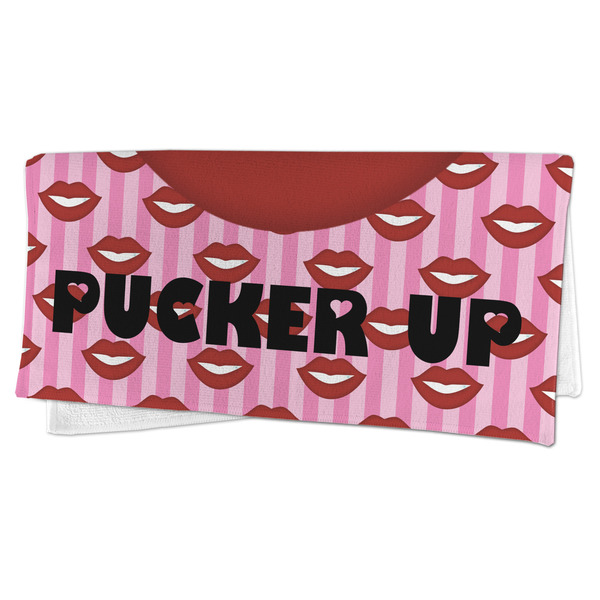 Lips (Pucker Up) Microfiber Dish Rag - FOLDED (half)