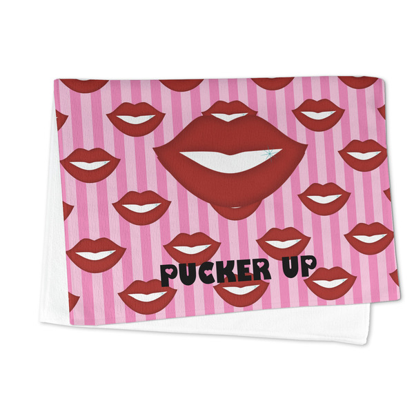 Lips (Pucker Up) Microfiber Dish Towel - FOLDED HALF