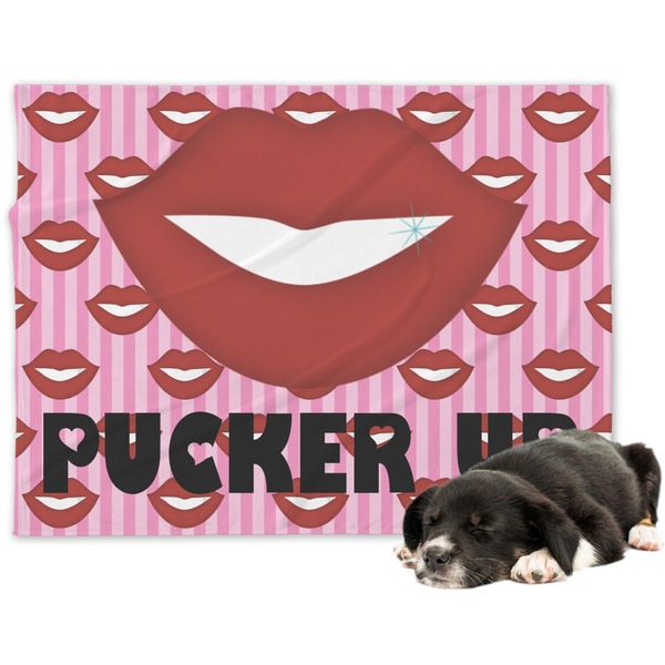 Custom Lips (Pucker Up) Dog Blanket - Regular