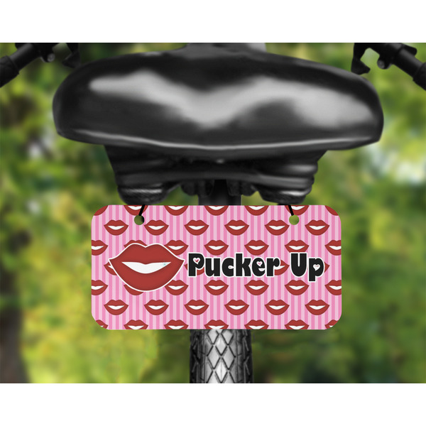 Lips (Pucker Up) Mini License Plate on Bicycle - LIFESTYLE Two holes