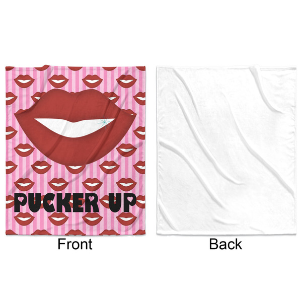 Lips (Pucker Up) Minky Blanket - 50"x60" - Single Sided - Front & Back