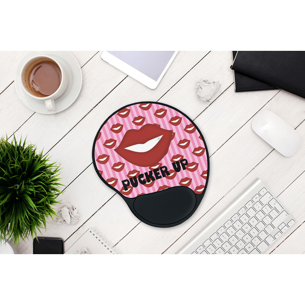 Lips (Pucker Up) Mouse Pad with Wrist Rest - LIFESYTLE 1