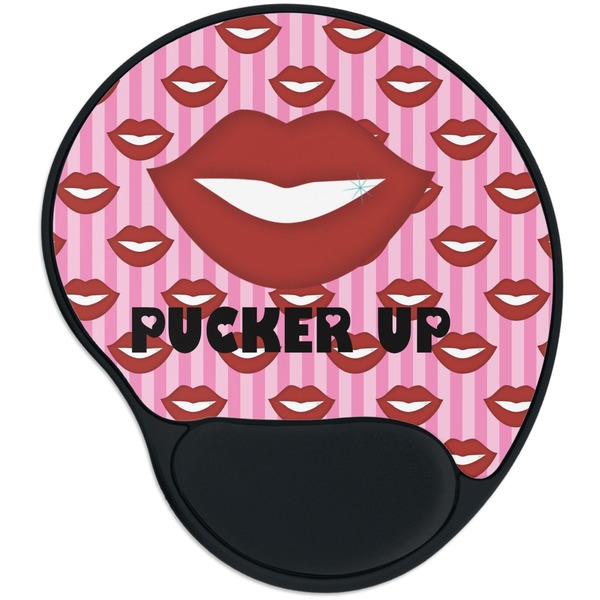 Custom Lips (Pucker Up) Mouse Pad with Wrist Support