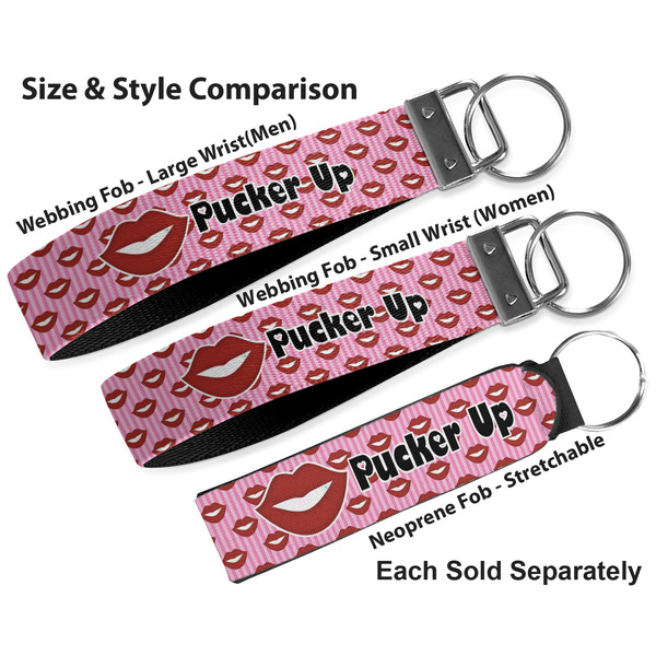 Lips (Pucker Up) Multiple Key Ring comparison sizes