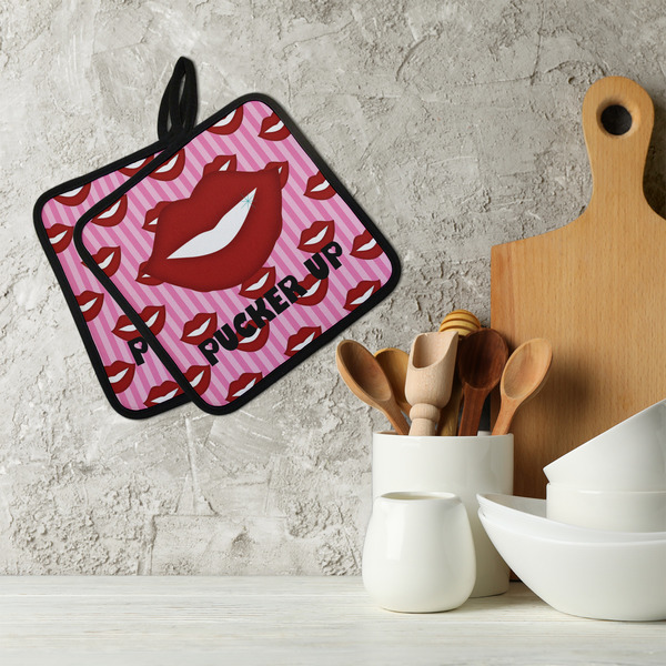 Lips (Pucker Up) Neoprene Pot Holder - Set of 2  LIFESTYLE