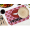 Lips (Pucker Up) Octagon Placemat - Single front (LIFESTYLE) Flatlay