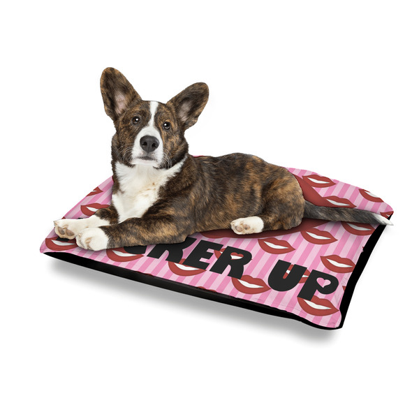 Lips (Pucker Up) Outdoor Dog Beds - Medium - IN CONTEXT