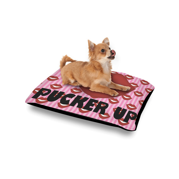 Lips (Pucker Up) Outdoor Dog Beds - Small - IN CONTEXT