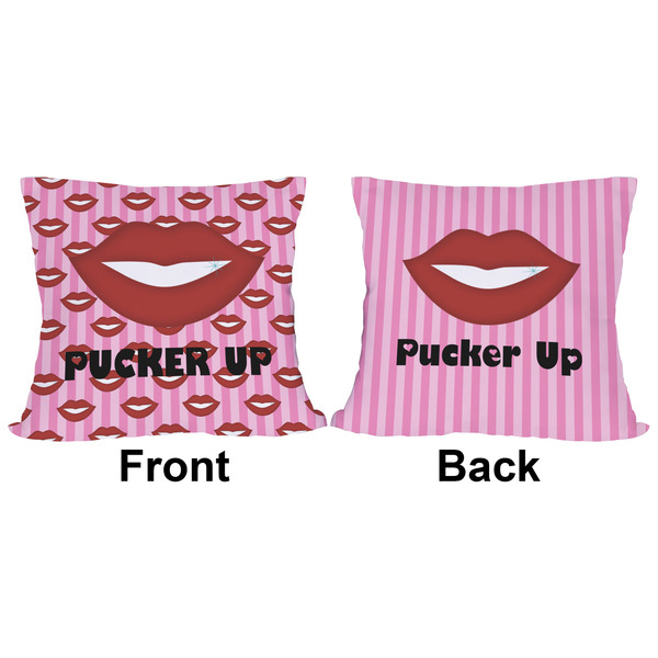 Lips (Pucker Up)  Outdoor Pillow - 16x16