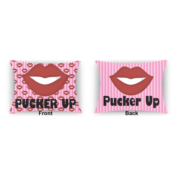 Lips (Pucker Up)   Outdoor Rectangular Throw Pillow (Front and Back)