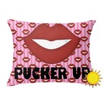 Lips (Pucker Up) Outdoor Throw Pillow (Rectangular)