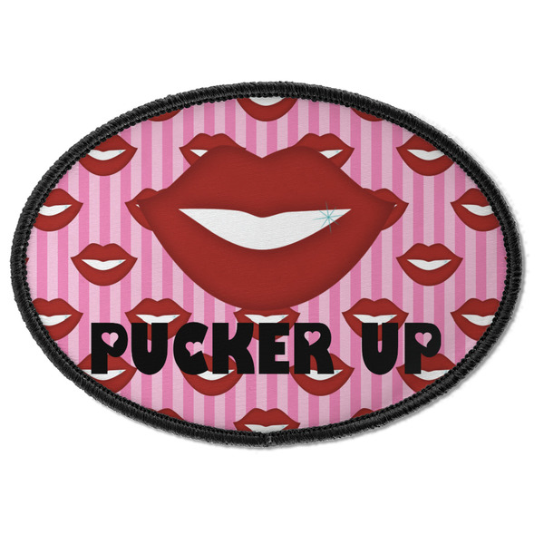 Custom Lips (Pucker Up) Iron On Oval Patch
