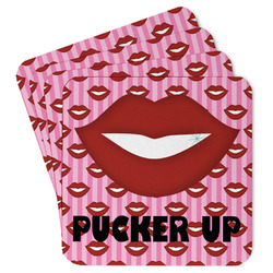 Lips (Pucker Up) Paper Coasters