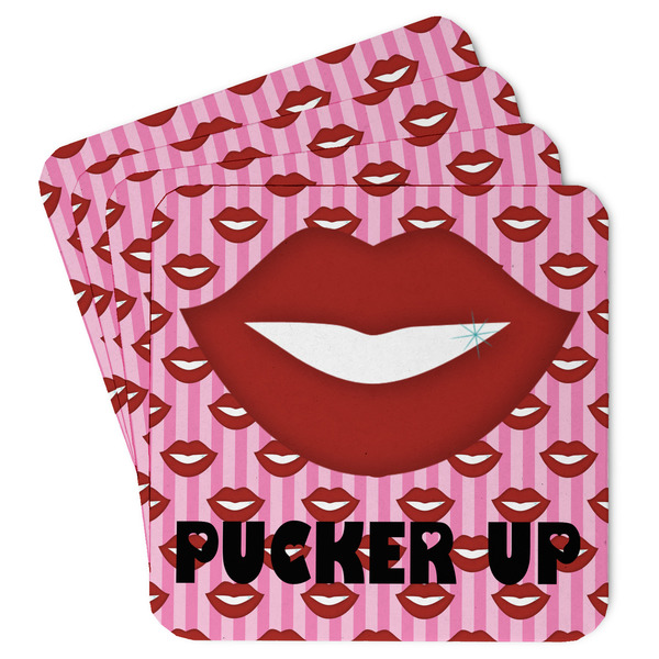 Custom Lips (Pucker Up) Paper Coasters