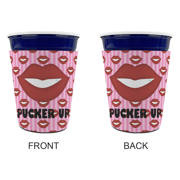 Lips (Pucker Up) Party Cup Sleeves - without bottom - Approval