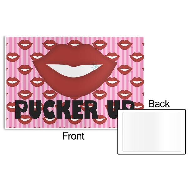 Lips (Pucker Up) Disposable Paper Placemat - Front & Back