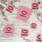 Lips (Pucker Up) Party Supplies Combination Image - All items - Plates, Coasters, Fans