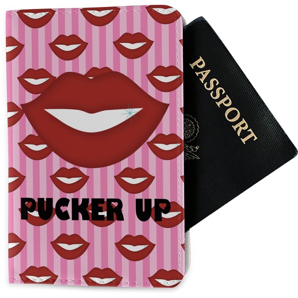 Custom Lips (Pucker Up) Passport Holder - Fabric