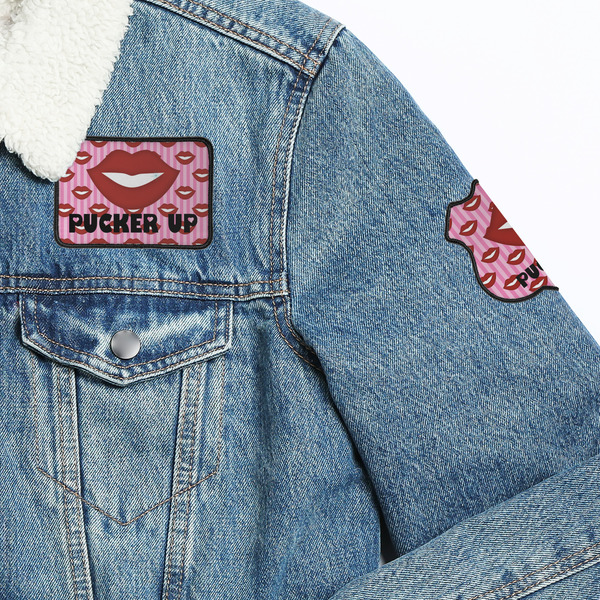 Lips (Pucker Up) Patches Lifestyle Jean Jacket Detail