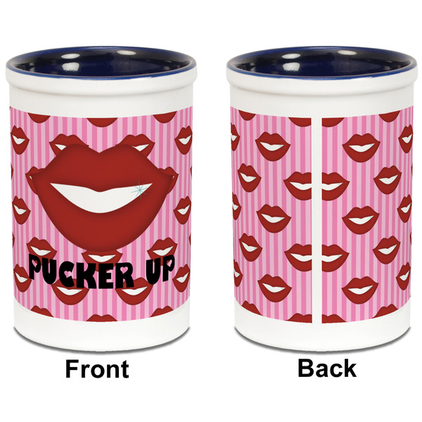 Lips (Pucker Up) Pencil Holder - Blue - approval