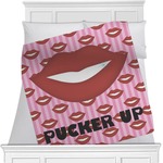 Lips (Pucker Up) Minky Blanket - Toddler / Throw - 60"x50" - Single Sided